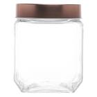 Pote De Vidro Transparente C/tampa De Acrílico Gold Rosé 1,2l