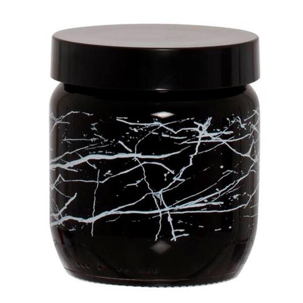 Pote Decorado Marmorizado Preto E Branco 425ml