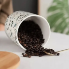 Pote Decorativo Cerâmica Tampa Bambu Granilite Branco 10x10cm