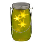 Pote Decorativo Com Tampa E Luz De Led Verde 20cm Espressione