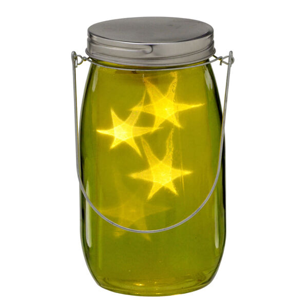 Pote Decorativo Com Tampa E Luz De Led Verde 20cm Espressione