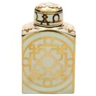 Pote Decorativo De Ceramica Branca Com Dourado