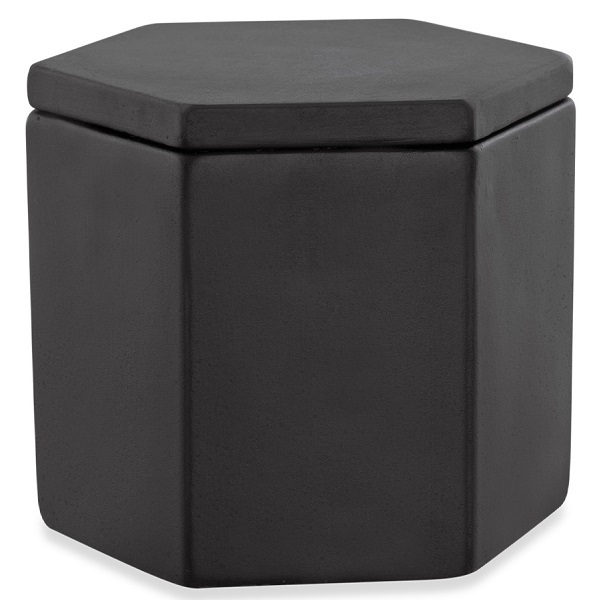 Pote Decorativo Preto Em Cimento Mart 12818