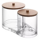 Pote Duplo Organizador Para Algodão Em Disco E Cotonete De Ac