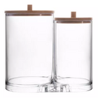 Pote Duplo Organizador Para Algodão Em Disco E Cotonete De Ac