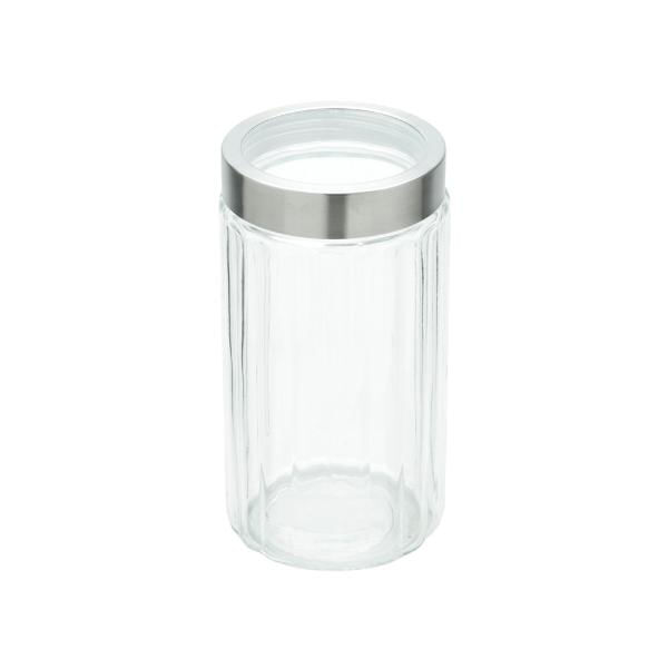 Pote Em Vidro Com Tampa Em Inox Com Visor Acrílico 1 6 Litro