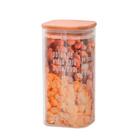 Pote Em Vidro Quadrado Com Tampa Em Bambu Hudson 21cm 1 5l Li