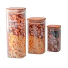 Pote Em Vidro Quadrado Com Tampa Em Bambu Hudson 21cm 1 5l Li