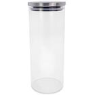 Pote Em Vidro Transparente Com Tampa 1 Litro Inox