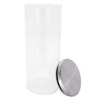 Pote Em Vidro Transparente Com Tampa 1 Litro Inox