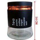 Pote Frasco Tea De Vidro Porta Mantimentos Tampa Hermético