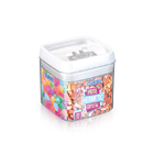 Pote Hermetic Crystal Quadrado Pequeno