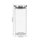 Pote Hermético 1,4l Vidro com Tampa Inox Delinia