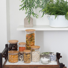 Pote Hermético 1650ml Vidro com Tampa Bambu OIKOS