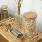 Pote Hermético 1650ml Vidro com Tampa Bambu OIKOS