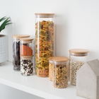 Pote Hermético 1650ml Vidro com Tampa Bambu OIKOS