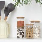 Pote Hermético 300ml Vidro com Tampa Bambu OIKOS