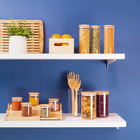 Pote Hermético 450ml Vidro com Tampa Bambu OIKOS