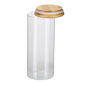 Foto de Pote Hermético 800ml Vidro com Tampa Bambu OIKOS