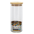 Pote Hermético 800ml Vidro com Tampa Bambu OIKOS