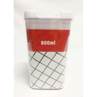 Pote Hermético Acrílico Quadrado 800 Ml - Conjunto Com 04 Peç