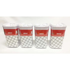 Pote Hermético Acrílico Quadrado 800 Ml - Conjunto Com 04 Peç