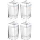 Pote Hermético Acrílico Quadrado 800 Ml - Conjunto Com 04 Peç