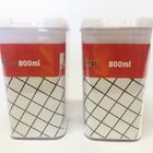 Pote Hermético Acrílico Quadrado 800 Ml - Conjunto Com 04 Peç