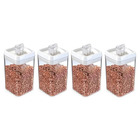 Pote Hermético Acrílico Quadrado 800 Ml - Conjunto Com 04 Peç