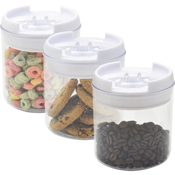 Pote Hermético Acrílico Tampa Com Trava Vedação 400ml - Amigo