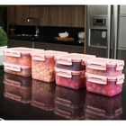 Pote Hermético Alimentos Trava Click Quadrado Vedação 1500ml