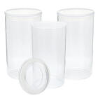 Pote Hermético De Acrílico 1,1l Com Vedação 3 Peças