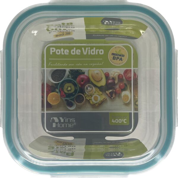 Pote Hermético De Vidro  800ml - Yins Home Pote Hermético De