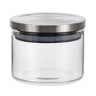 Pote Hermético De Vidro  Borossilicato Tampa Prata 370 Ml - Mimo Style