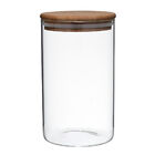 Pote Hermetico De Vidro Borosilicato Tampa Bambu 1 L