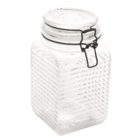 Pote Hermético De Vidro Com Fecho Em Metal Preto 1,330l - Lyor