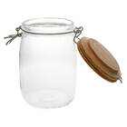 Pote Hermético De Vidro Com Tampa De Madeira 1,2l - Casambien