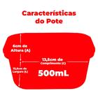 Pote Hermético De Vidro Quadrado Com Tampa De Bambu 500ml - C