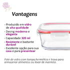 Pote Hermetico Dynasty Quadr. Em Vidro C/tampa 320ml 27123