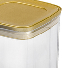 Pote Hermetico Quadrado  2,3 LT- Dourado Fosco