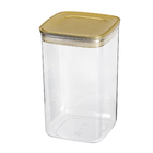 Pote Hermetico Quadrado  2,3 LT- Dourado Fosco