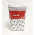 Pote Hermético Quadrado Acrílico 600 Ml - Conjunto Com 4