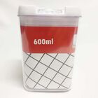 Pote Hermético Quadrado Acrílico 600 Ml - Conjunto Com 4