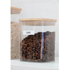 Pote Hermético Quadrado De Vidro Com Tampa De Bambu 845ml Por