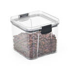 Pote Hermético Quadrado Transparente Com Trava 700ml Preto