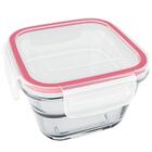 Pote Hermético Quadrado Vidro Temperado Tampa Com 4 Travas Ma