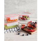 Pote Hermético Quadrado Vidro Temperado Tampa Com 4 Travas Ma