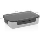 Pote Hermético Retangular 870ml Trava Ou Click Lanche Chumbo