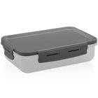 Pote Hermético Retangular 870ml Trava Ou Click Lanche Chumbo