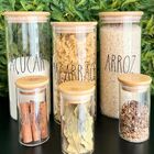 Pote Hermético Tampa De Bambu Para Alimentos Condimentos Temp